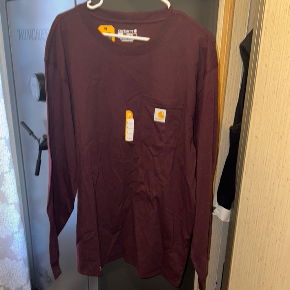 Carhartt Men's Long Sleeve Tee - Dark Red